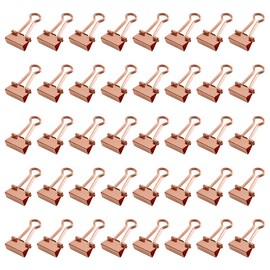 LELE LIFE 40 Pieces Rose Gold Binder Clips Paper Clips Metal Sturdy and Strong Anti-rust Organize Files Photos Food Money Office Home 19mm