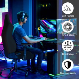 Heveer Gaming Chair Cover Pack of 4 Washable Gaming Chair Covers Removable Gaming Chair Covers with Armrests/Chair Back Cover for Computer Chairs Office Chair Swivel Chair