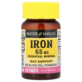 Mason Natural Iron 65mg 100 Tablets, 3 Count / Mason Natural 철분 65mg 100정, 3개