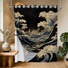 DLTAY Anime Hookless Shower Curtain, Japanese Great Waves, 71" W