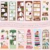 100 Pieces Book Tracker Bookmarks Bookshelf Design Double-Sided Reading Page
