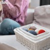 Arpan Small White Wicker Gift Hamper Storage Basket with White