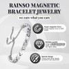 RainSo Women's Magnetic Bracelet Stainless Steel with Crystal Design Adjustable