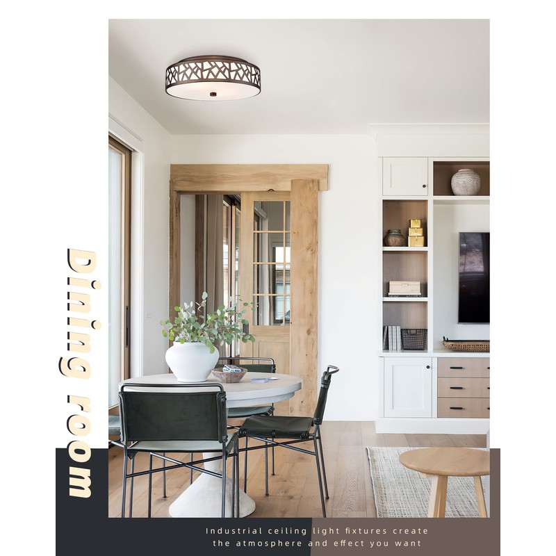 VICNIE 2 PK Flush Mount Ceiling Light Fixture, 12 Inch