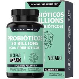 Probioticos 30 Billion UFC + Prebióticos + inulina de agave | 13 cepas | Con Tecnología de microencapsulación de 4 capas | Para Hombres y Mujeres | Si
