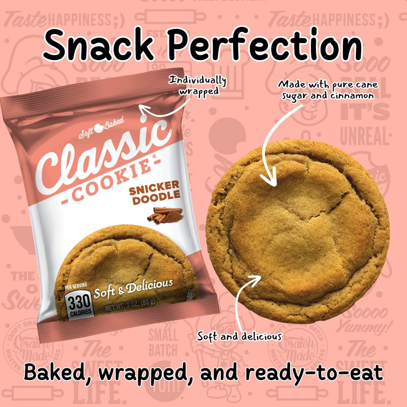 Classic Cookie, Soft Baked Cookie, Variety Pack with 3oz. Chocolate