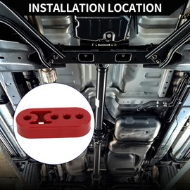 Hihaha 4 Holes Muffler Exhaust Hanger/Exhaust Pipe Mount Bracket Insulator for Car Truck/Heat-Resistant PU Rubber 12mm ID / 1 Pc Red