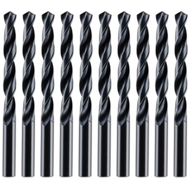 Box Of 10 x 8mm HSS Jobber Drill Bits - Black Roll Forged HSS-R for Carbon + Alloy Steel, Plastics & Wood. DIN338 (8mm x 117mm)