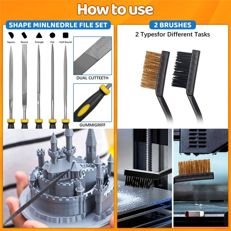 50Pcs 3D Printer Tool Kit & Accessories for All FDM/SLA