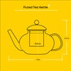 JoyJolt Fluted Glass Teapot Set 33.8oz w/Double Wall Glasses 13.5oz,
