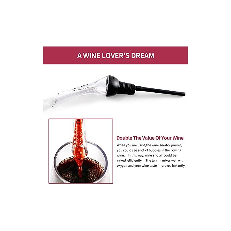 Wine Aerator Pourer,Aerating Pourer and Decanter Spout,Red Wine Aerators for