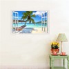 Rajahubri Beach Seascape Window Wall Sticker Palm Tree and Hammock