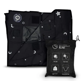 Moonzzz by Kii Portable Blackout Blind Adjustable Size Easy Stick with Suction Cups 200cm x 130cm Curtain Window Shades for Bedroom, Kitchen, Roof Window, Nursery