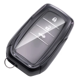 WORCAS Soft TPU Key Fob Cover Case Compatible with Toyota 2019 Land Cruiser,2021 Venza,2021 RAV4 Prime,Fortune,2 3 4 5-Button keyless Entry Remote Control Smart Key (Black)