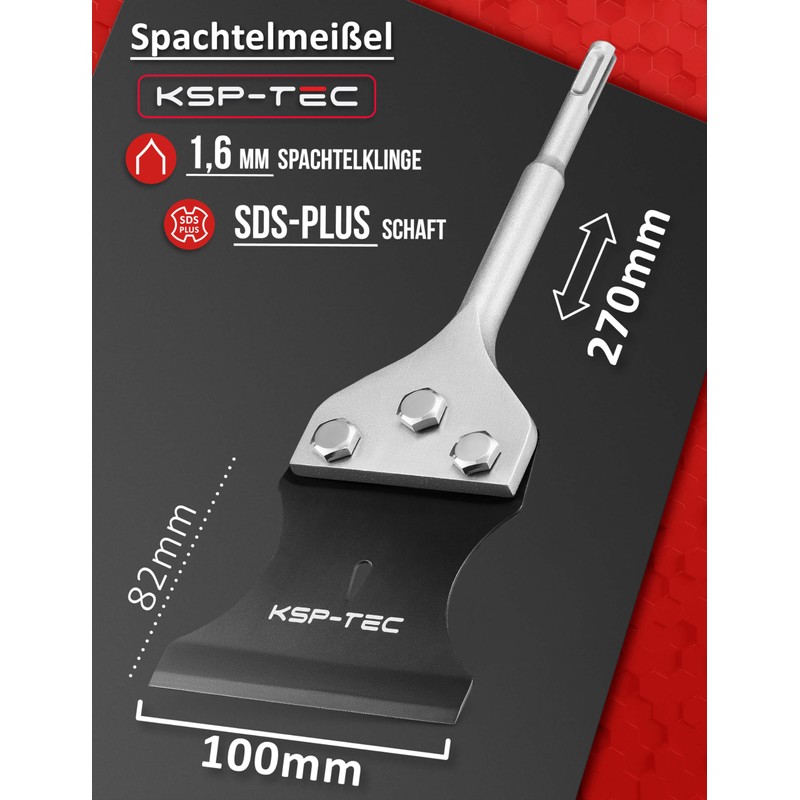 KSP-TEC® - SDS Plus Putty Chisel - Includes Replacement Blade