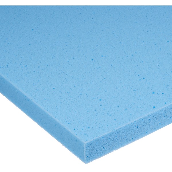 Rolyan Temper Foam, 1" x 16" x 24", Plain Backed Sheet, Blue, Medium Density, Case of 1