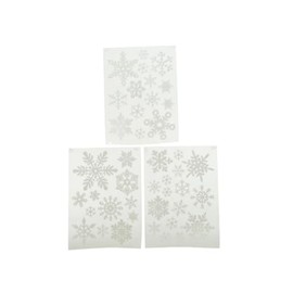 Kaemingk Snowflake Reusable Christmas Window/Craft Stickers - 42 various sizes- Soft Fabric - White