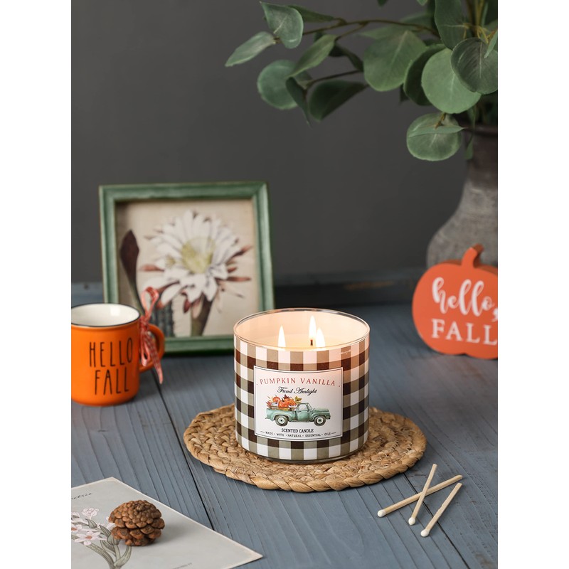 Pumpkin Candle Fall Candle Pumpkin Vanilla Secented Candle Autumn 3