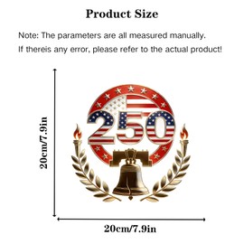 5Pcs USA 250th Anniversary Window Decals for Cars, Trucks, SUVs, Laptops, Bumper Stickers Exclusive for Independence Day Celebrations (Red-Gold)