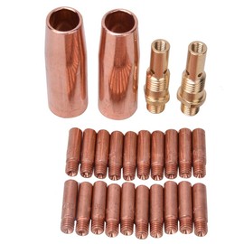 Accesorios de soldadura Mig, juego de consumibles de antorcha de soldadura Mig de 24 piezas, kit de punta de contacto de difusor de gas de boquilla de soldadura, para pistola de soldadura Mig