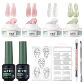 Love easy Non-Sticky Hand 4 Colors Large Capacity Clear Hard Gel for Nails,3D Sculpting Gel Carving Gel Home DIY
