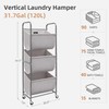 STORAGE MANIAC 120 Liters Vertical Rolling Laundry Hamper, 3 Section