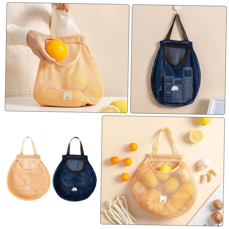 STOBAZA Large Capacity Fruit Vegetable Mesh Bag Snack Organizer for