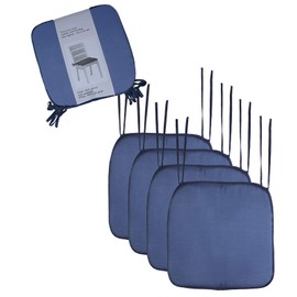 CB CASABELLA 6 Removable Elegant Chair Pads Seat Pads for Home Dining Room Kitchen Office Garden Patio 38X38 Cm Blue Chairpads Seatpads With ties