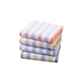 kosugizen Senshu Towel Face Towel, Magic Border, 13.4 x 31.5 inches (34 x 80 cm), Set of 4 Colors