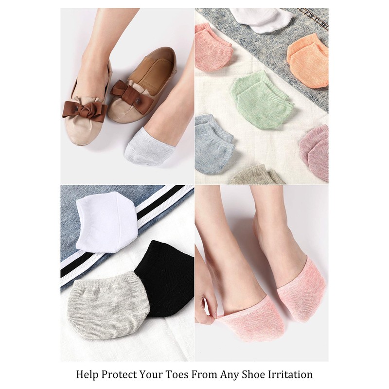 SATINIOR 8 Pairs Toe Topper Socks for Women, Mule Toe