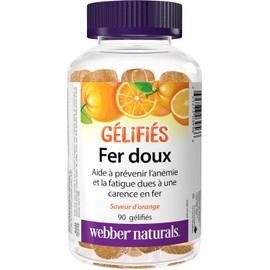 Webber Naturals Gentle Iron Gummies, 90 Gummies, Non-Constipating, Helps Prevent Iron Deficiency Anemia, Vegan