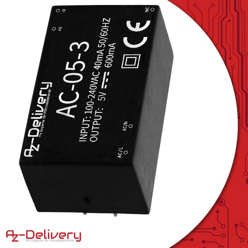 AZDelivery 5 x 220V to 5V Mini Power Supply Module