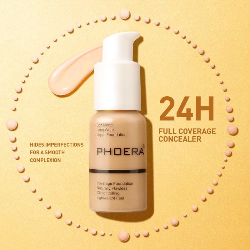 Phoera Foundation, Full Coverage Foundation, Concealer Foundation, Full Coverage Flawless