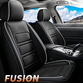 Car Seat Covers Custom Fit Full Set Seat Covers Compatible with Ford Fusion 2007-2020 Waterproof Faux Leather Vehicle Cushion Cover with Airbag(Only 5 PCS Seat Covers)