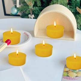 Lemon Scented Yellow Tea Light Candles – Hand Poured, Smokeless, 4 Hour Clean Burning– Ideal for Weddings Dinner Spa Nights Relaxation Meditation Holiday Home Decor