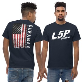 L5P Duramax Shirt Men's Patriotic Diesel Truck T-Shirt - Navy - XL