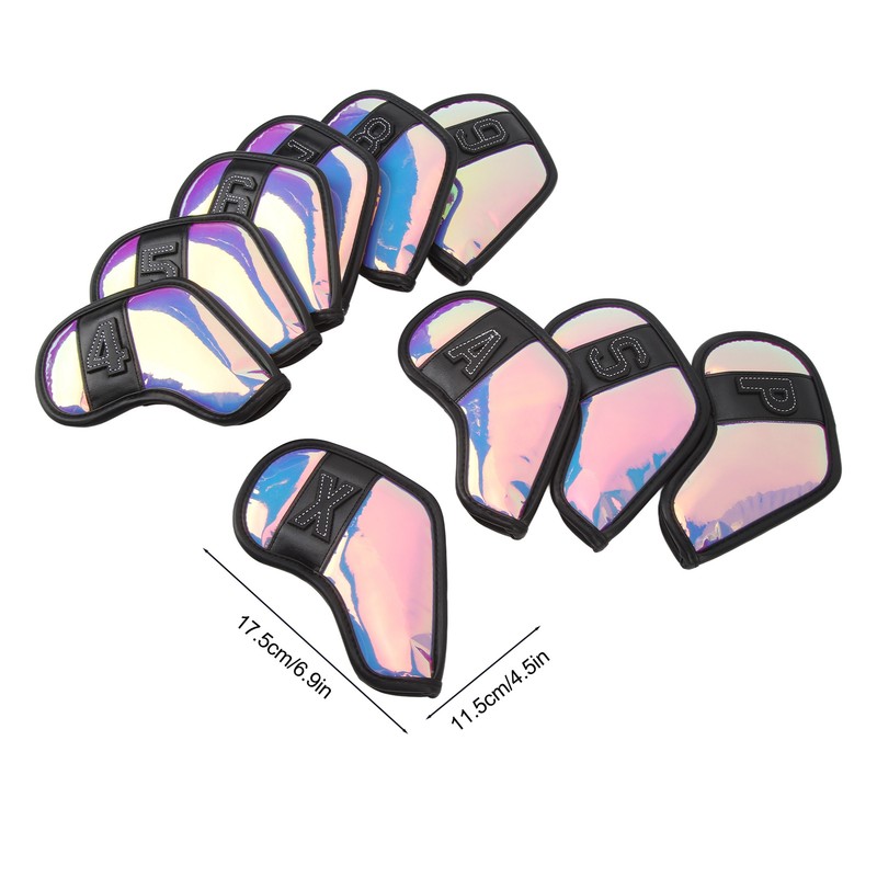 10 PCS Golf Club Head Covers PU Fabric Surface Stylish