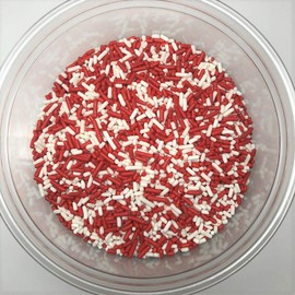Valentine Sprinkles Red White Jimmies Bakery Topping 1 pound