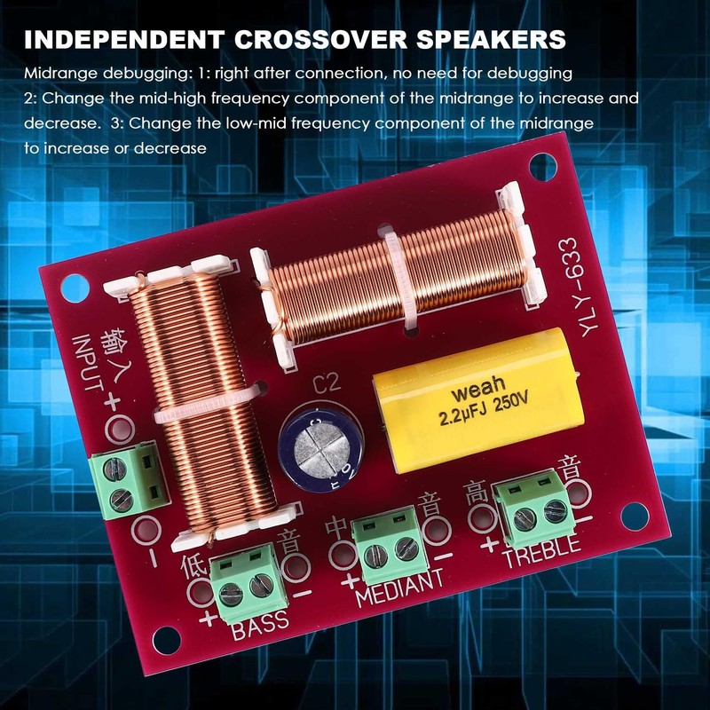 Iegefirm 2 Pieces 200 W 3 Way Audio Speaker Crossover