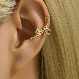 Cat Earrings for Women Cute Gold Silver Cat Stud Earrings Unique Funny Animal Earrings Jewelr Gifts Front Back Stud Cat Earrings for Cat Lovers (C)