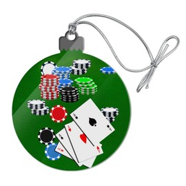 GRAPHICS & MORE Poker Aces Cards Chips Gambling Acrylic Christmas Tree Holiday Ornament