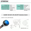 QTEATAK 1/2"(12mm) Pre-Wired Mounting Hole On/Off Blue Mini Round Waterproof