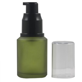ericotry 1PC 60ML / 2 Ounce Empty Upscale Glass Refillable Lotion Pump Bottle for Cosmetic Make Up Cream Liquid Gels Serums Separate Dispenser Container (Green)