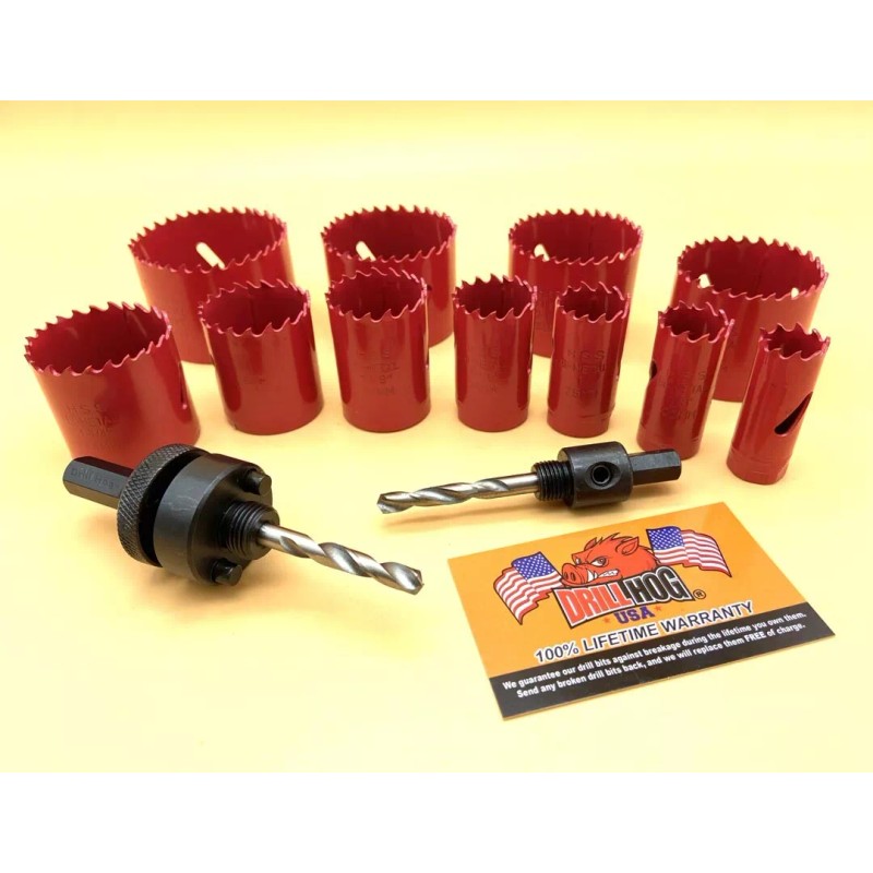 Drill Hog® Hole Saw Kit 7/8" to 2-1/2" Hole Cutter