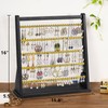 Poyilooo Earring Organizer Stand, Rustic Wood Earring Holder Rack, 5