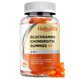 HOLLEGEND Glucosamine Chondroitin Gummies Sugar Free, Gummies Supplements for Adults Men & Women, 60 Count