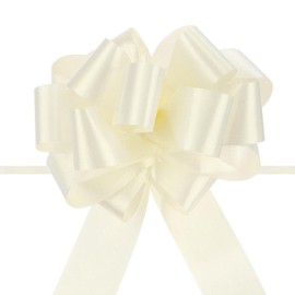 TOP-VIGOR 20Pcs 5 Inch Large Pull Bow Big Gift Wrapping Bows Ribbon Cream White for Wedding Car Baskets Presents Christmas Bow