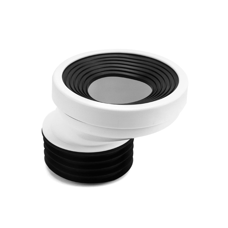 QWORK® 50mm Toilet Offset pan Connector PVC Waste Pipe Connector
