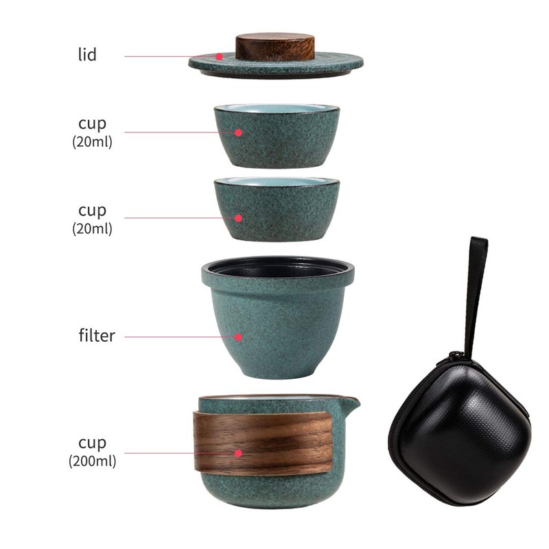 Mini Travel Ceramic Tea Pot Set Chinese Kung Fu Teapot,