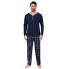 Irdcomps Men's Long Pyjamas Cotton Sleepwear Set Men's Checked with
